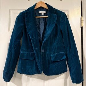 New York & Company Deep Blue Velvet Blazer
